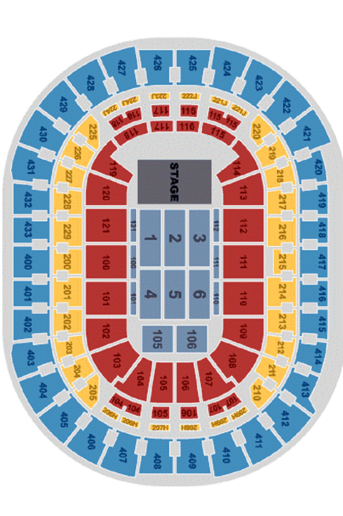 arena layout in portrait orientation